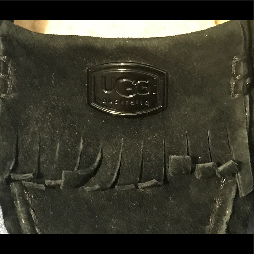 🎉Sale🎉Ugg women’s black suede fringe moccasins - Picture 11 of 13